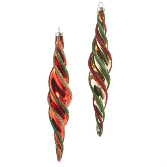 New Raz 9" Glitter and Pearl Star RED Christmas Tree Ornament - Picture 2 of 3